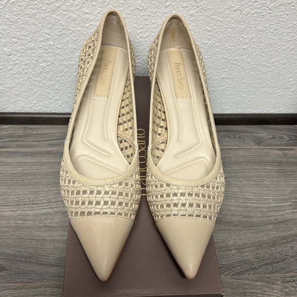 Franco Sarto Darcy Pump In Alabaster Beige Faux Raffia - Picture 4 of 7